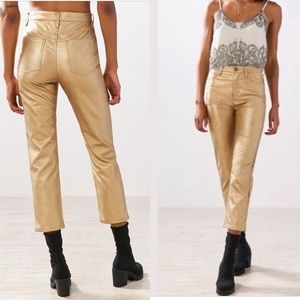 BDG Urban Outfitters Gold vegan leather pants 27